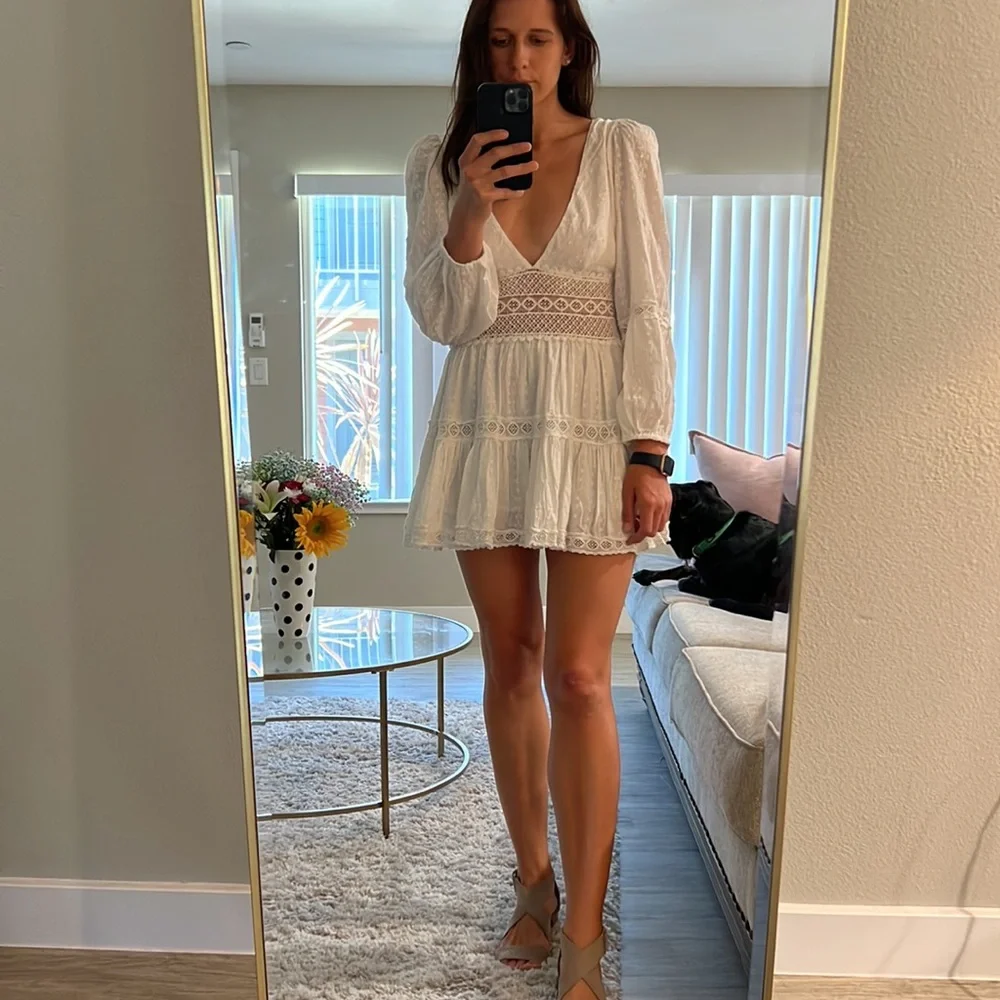 Free People White Lace dress size 2 - Picture 5 of 7